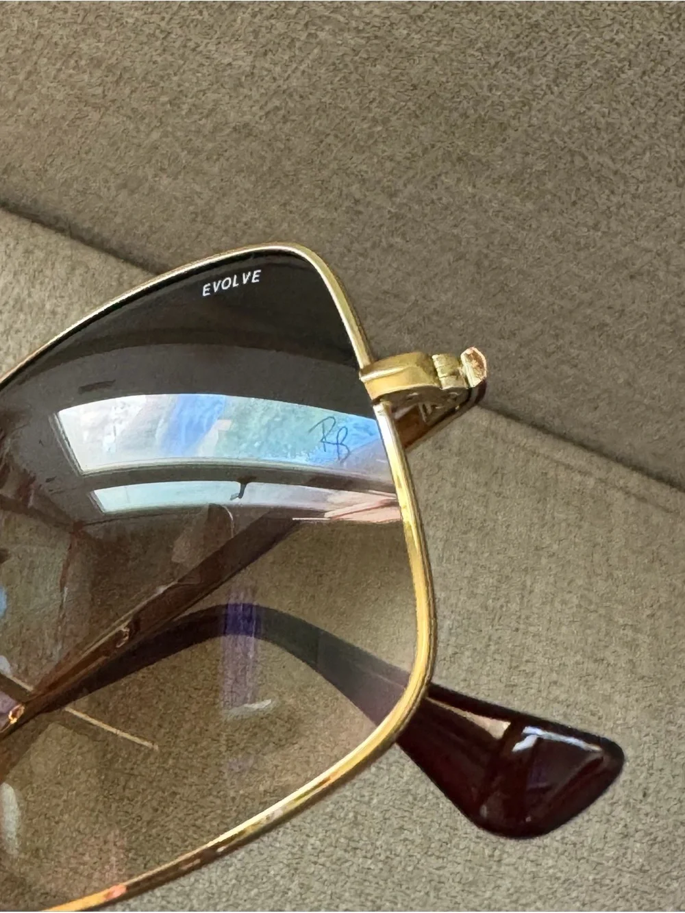 Ray-Ban Women's Gold Frame Brown Gradient Square Sunglasses 54mm RB1971